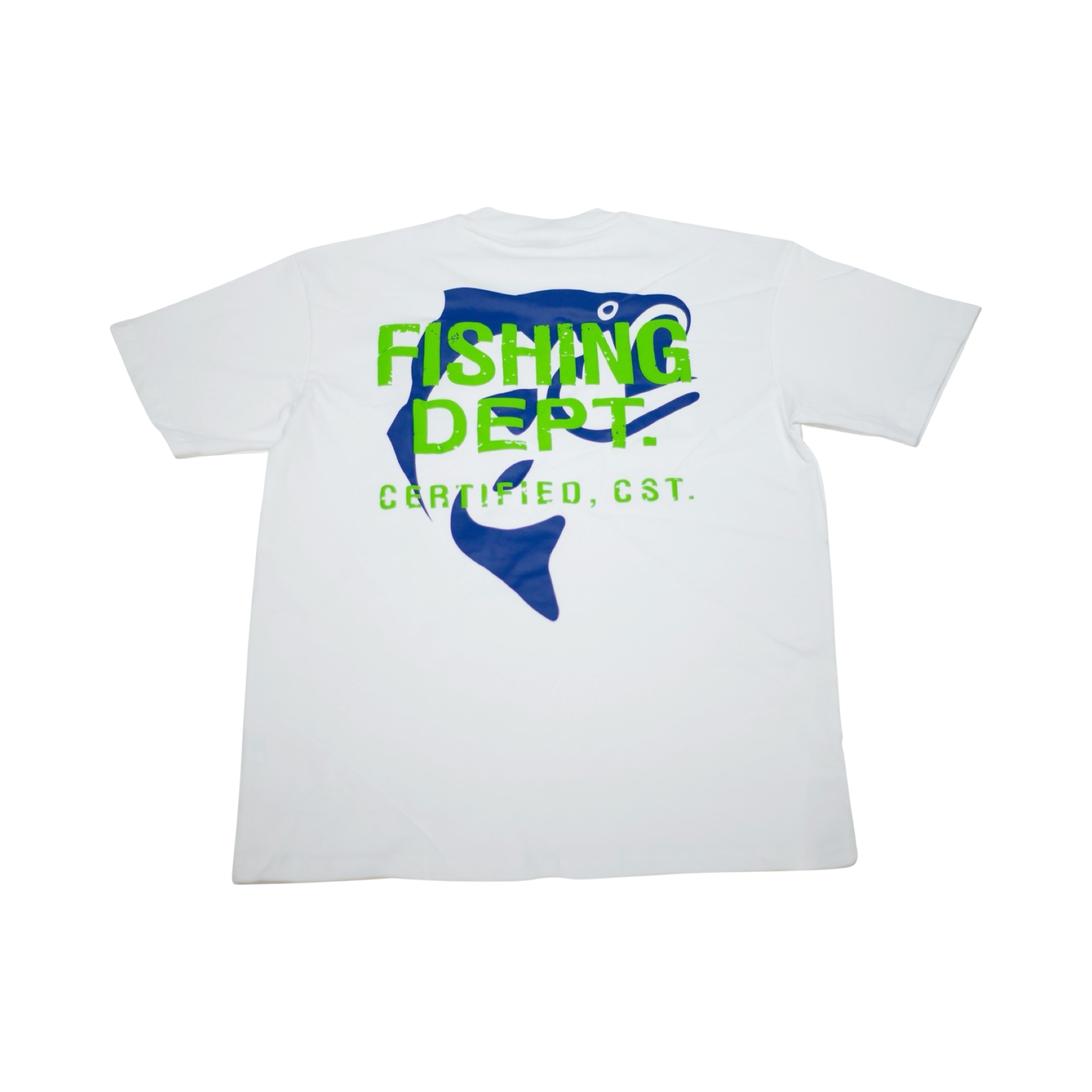 FISHING DEPT. OVERSIZED TEE PUFF PRINT [WHITE/LIME GREEN/NAVY] – CSTMERCH