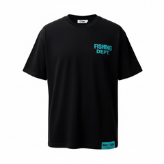 FISHING DEPT. OVERSIZED TEE (BLACK/TEAL)