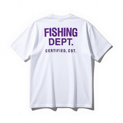 FISHING DEPT. OVERSIZED TEE (WHITE/PURPLE)