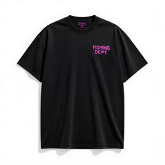 FISHING DEPT. OVERSIZED TEE (BLACK/PINK)