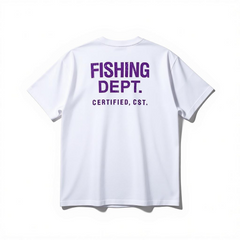 FISHING DEPT. OVERSIZED TEE (WHITE/PURPLE)