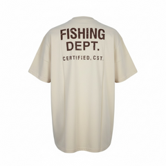 FISHING DEPT. OVERSIZED TEE (CREAM/BROWN)