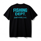 FISHING DEPT. OVERSIZED TEE (BLACK/TEAL)