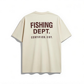 FISHING DEPT. OVERSIZED TEE (CREAM/BROWN)