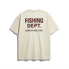 FISHING DEPT. OVERSIZED TEE (CREAM/BROWN)