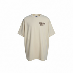 FISHING DEPT. OVERSIZED TEE (CREAM/BROWN)