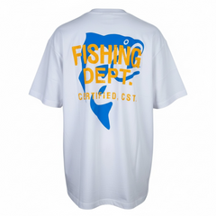 FISHING DEPT. OVERSIZED TEE PUFF PRINT  [WHITE/BLUE/YELLOW]