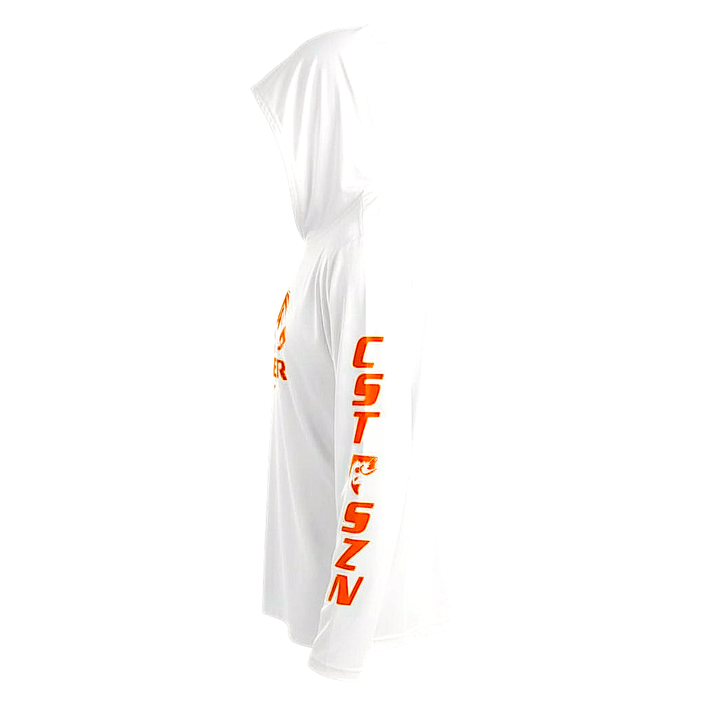 DRI-FIT GAITER FACE HOODIE [WHITE/ORANGE]