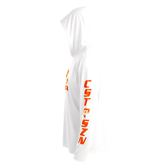 DRI-FIT GAITER FACE HOODIE [WHITE/ORANGE]