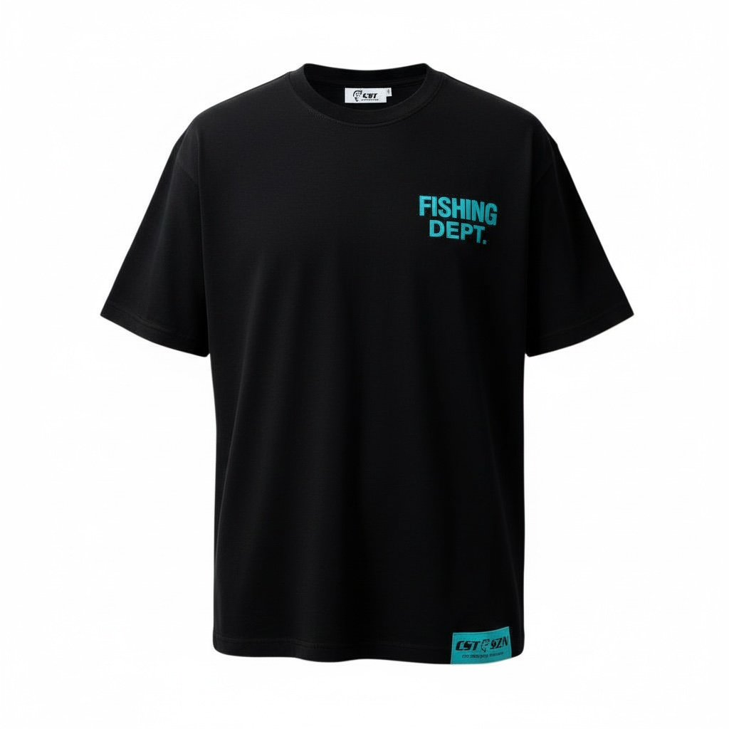 FISHING DEPT. OVERSIZED TEE (BLACK/TEAL)