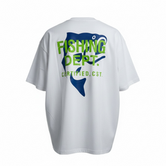 FISHING DEPT. OVERSIZED TEE PUFF PRINT
 [WHITE/LIME GREEN/NAVY]
