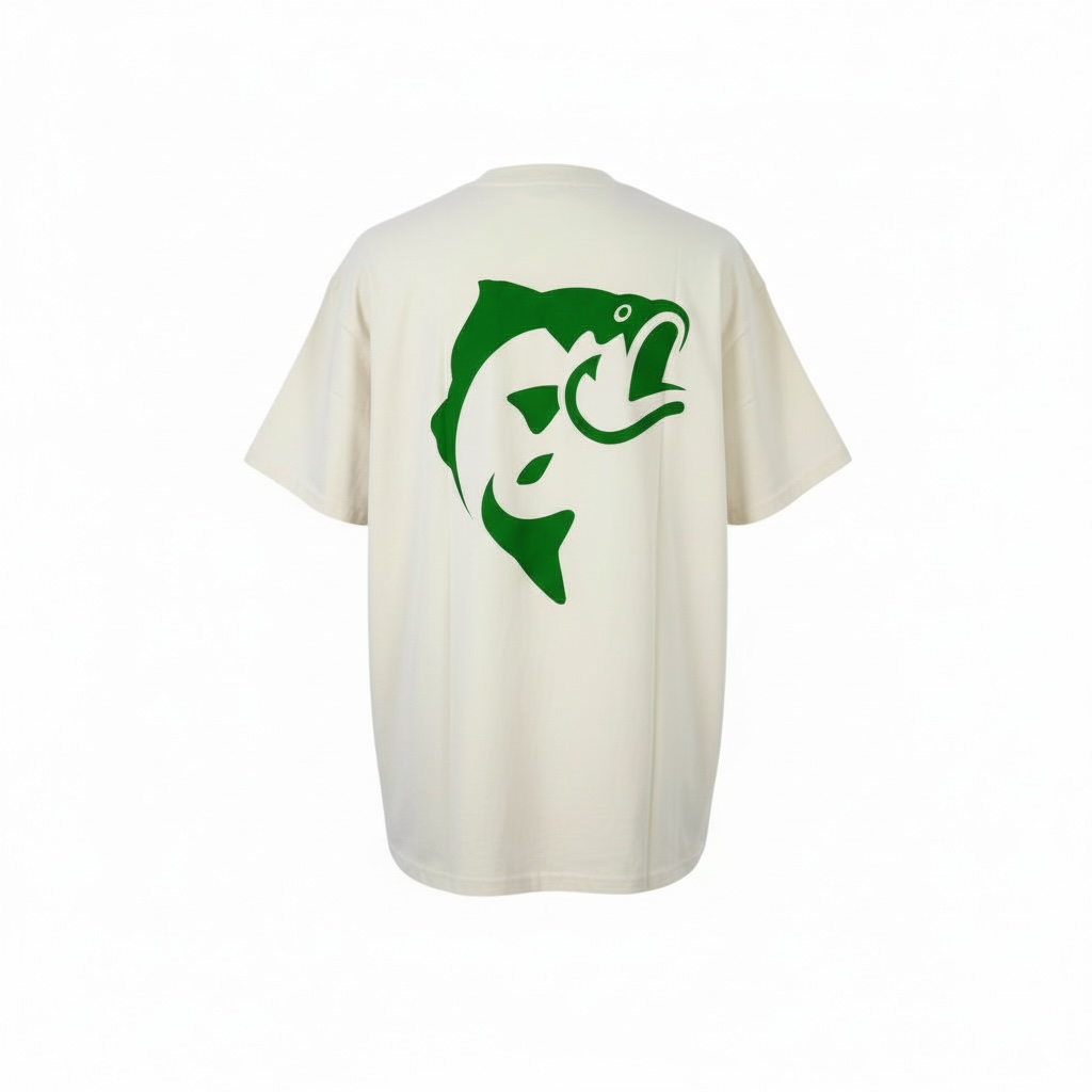 CST SZN OVERSIZED TEE [CREAM/GREEN FLOCK PRINT]