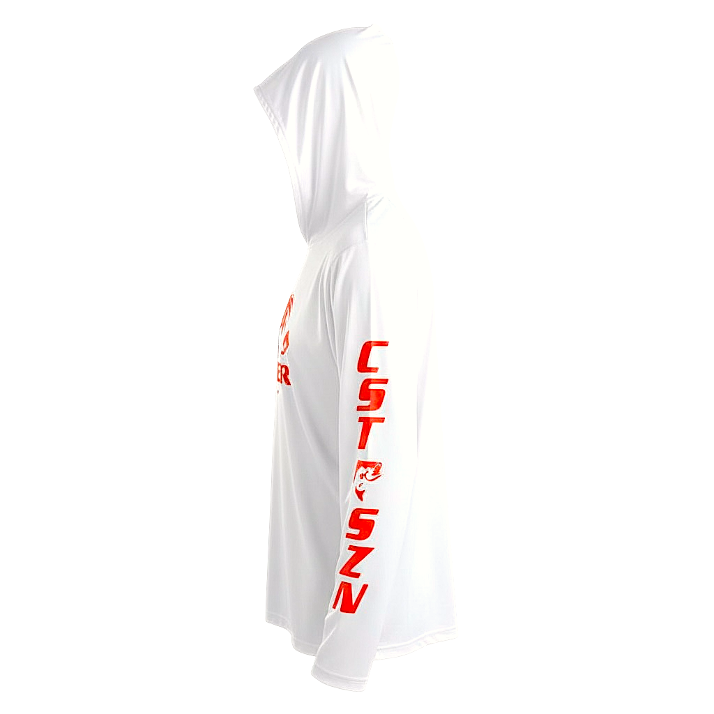 DRI-FIT GAITER FACE HOODIE [WHITE/RED]