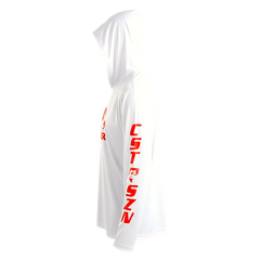 DRI-FIT GAITER FACE HOODIE [WHITE/RED]