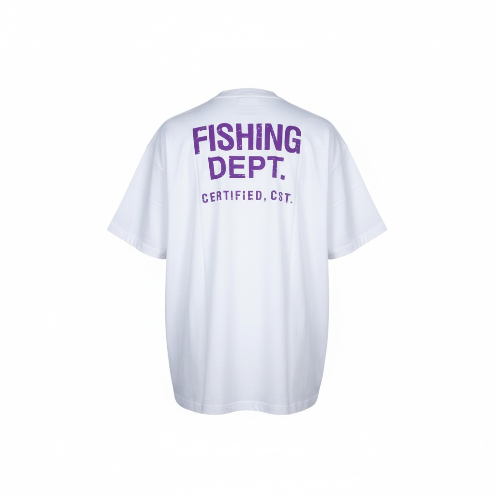 FISHING DEPT. OVERSIZED TEE (WHITE/PURPLE)