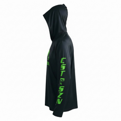 DRI-FIT GAITER FACE HOODIE [BLACK/GREEN]