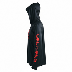 DRI-FIT GAITER FACE HOODIE [BLACK/RED]