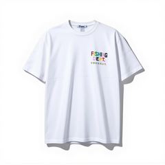 FISHING DEPT. OVERSIZED TEE [WHITE/RAINBOW]