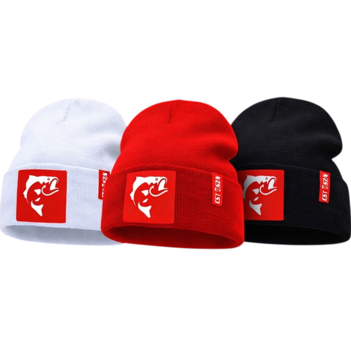 3pc CST BEANIE BUNDLE [WHITE+RED+BLACK]