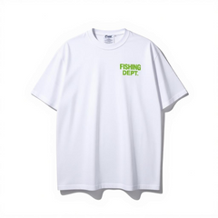 FISHING DEPT. OVERSIZED TEE PUFF PRINT
 [WHITE/LIME GREEN/NAVY]