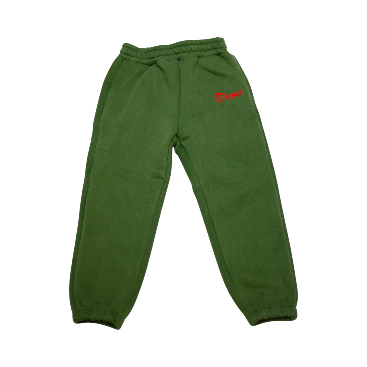 KIDS SWEATPANTS [ARMY GREEN/RED]