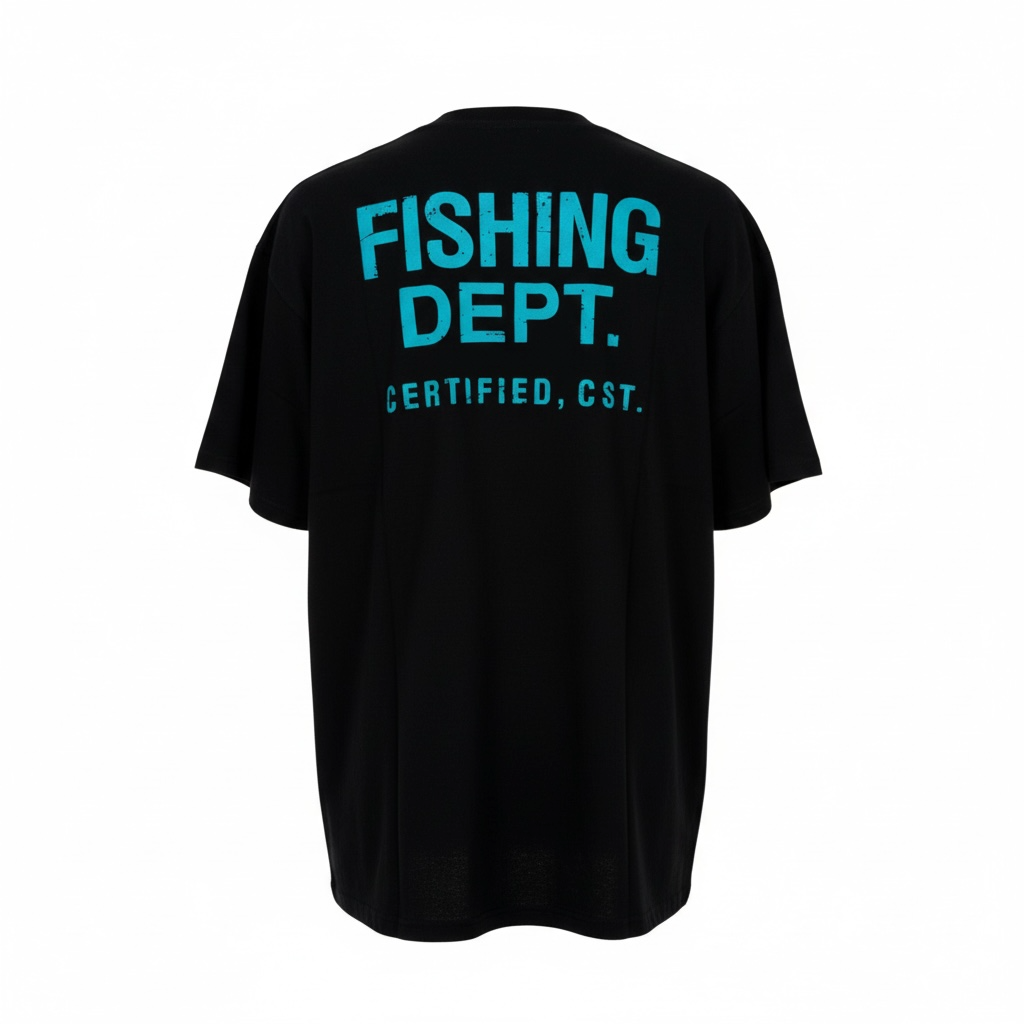 FISHING DEPT. OVERSIZED TEE (BLACK/TEAL)