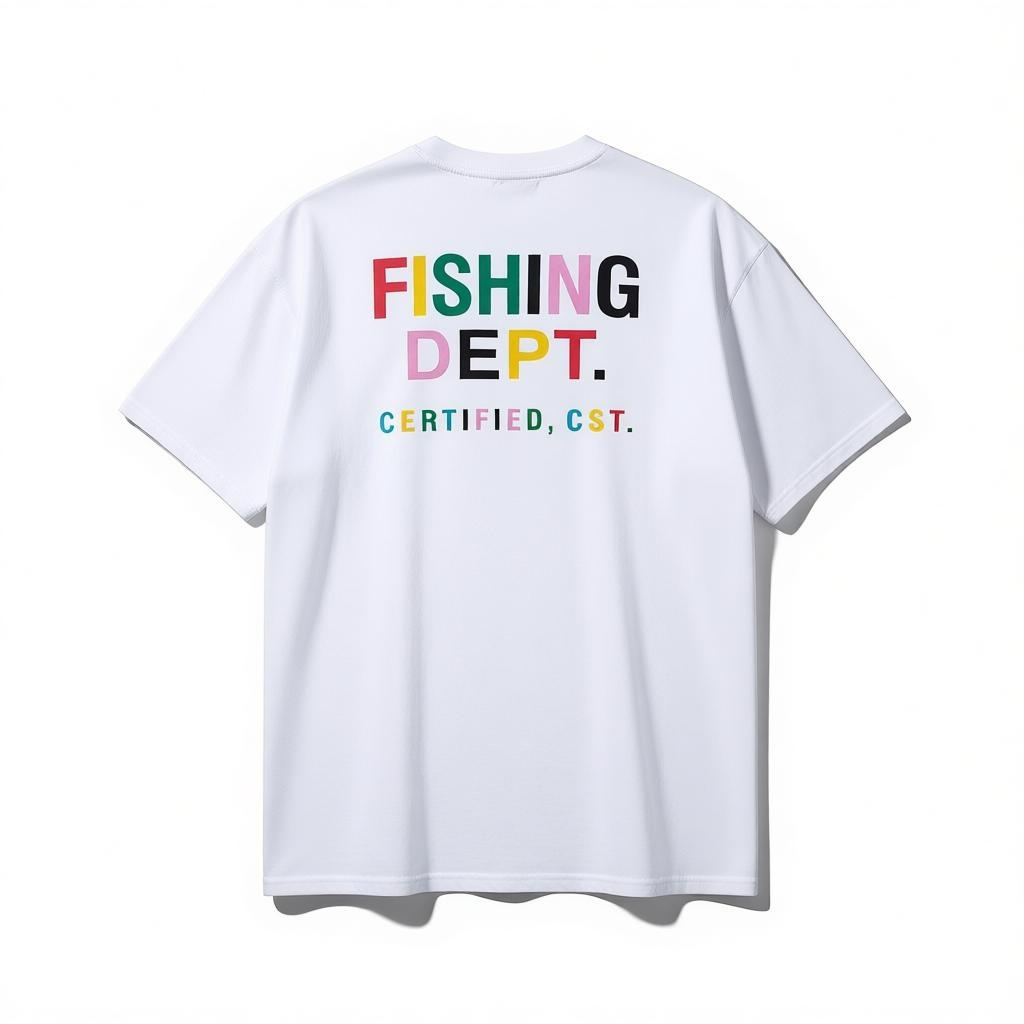 FISHING DEPT. OVERSIZED TEE [WHITE/RAINBOW]