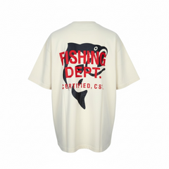 FISHING DEPT. OVERSIZED TEE PUFF PRINT  [CREAM/RED/BLACK]
