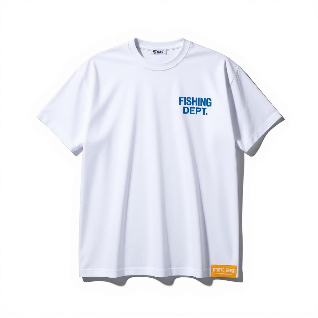 FISHING DEPT. OVERSIZED TEE PUFF PRINT  [WHITE/BLUE/YELLOW]