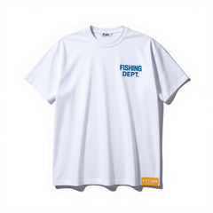 FISHING DEPT. OVERSIZED TEE PUFF PRINT  [WHITE/BLUE/YELLOW]