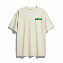 CST SZN OVERSIZED TEE [CREAM/GREEN FLOCK PRINT]