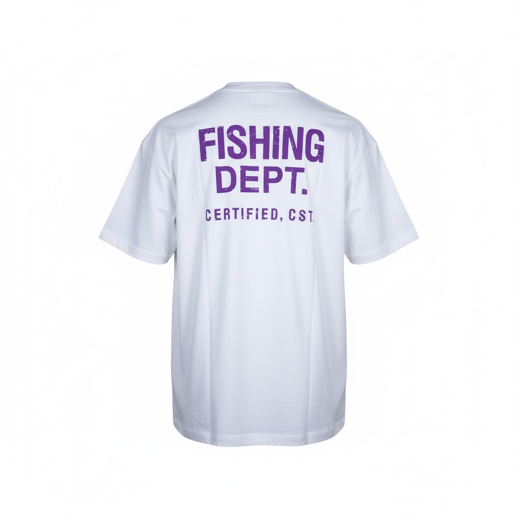 FISHING DEPT. OVERSIZED TEE (WHITE/PURPLE)