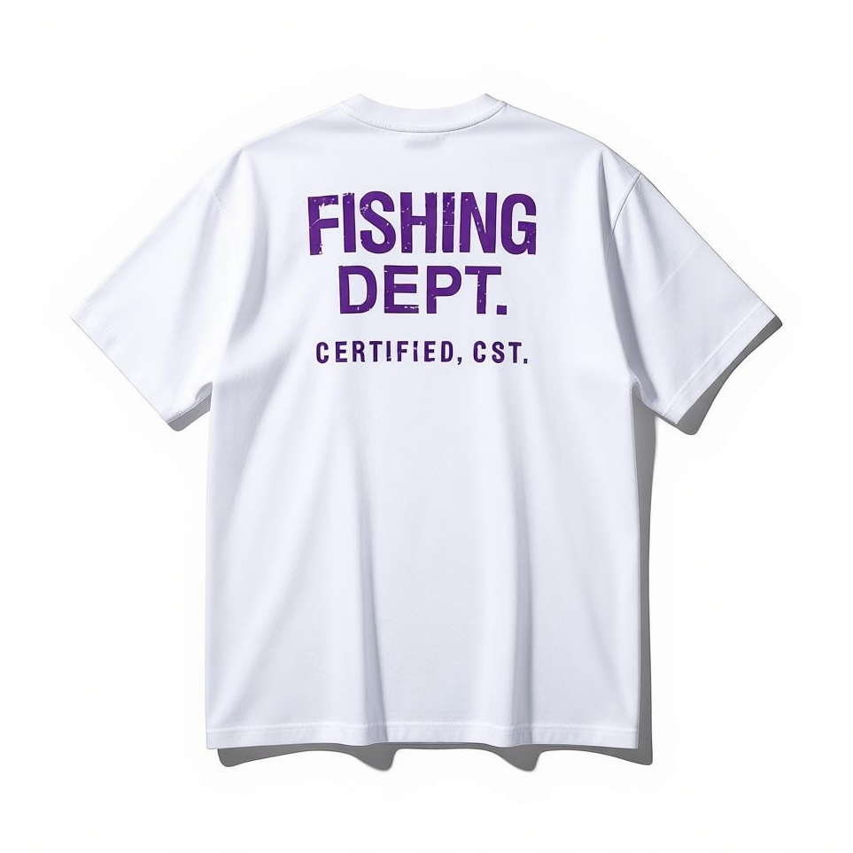 FISHING DEPT. OVERSIZED TEE (WHITE/PURPLE)