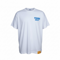 FISHING DEPT. OVERSIZED TEE PUFF PRINT  [WHITE/BLUE/YELLOW]