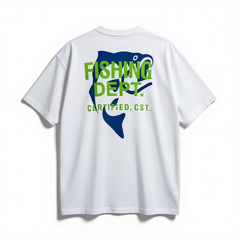 FISHING DEPT. OVERSIZED TEE PUFF PRINT
 [WHITE/LIME GREEN/NAVY]