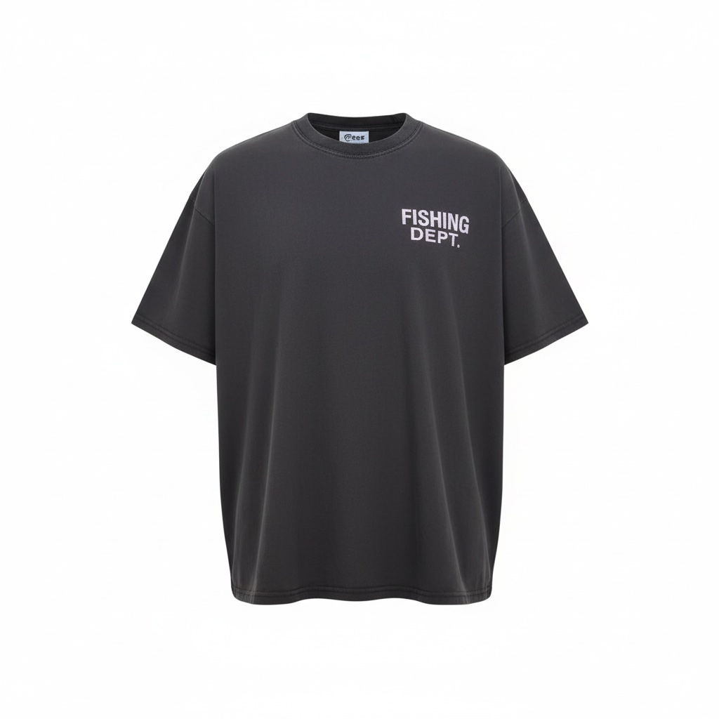 FISHING DEPT. OVERSIZED TEE [BLACK/WHITE]