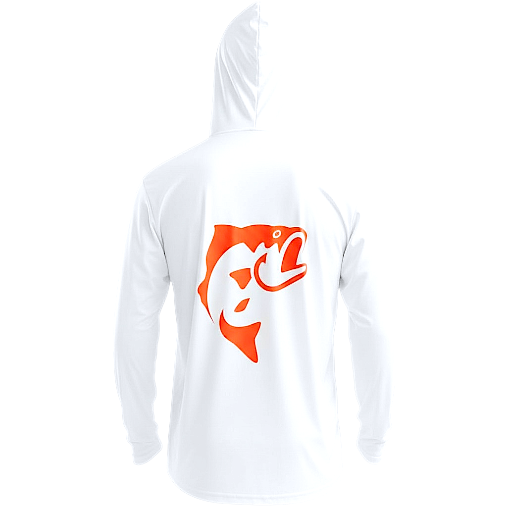 DRI-FIT GAITER FACE HOODIE [WHITE/ORANGE]