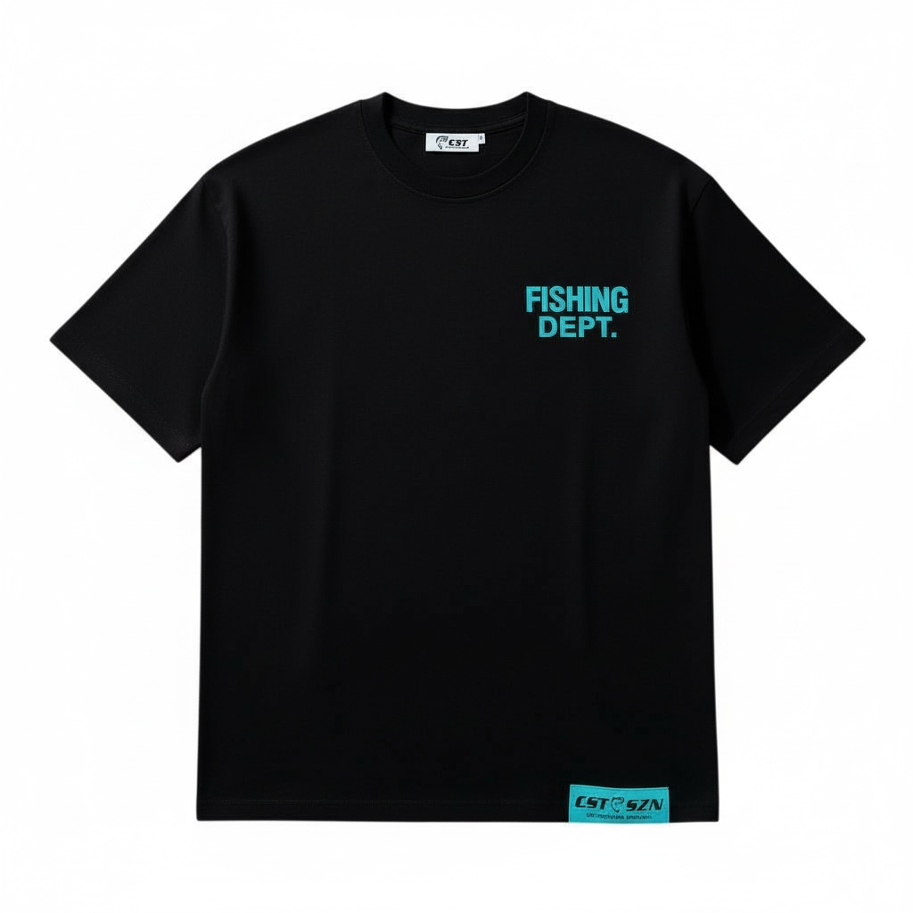 FISHING DEPT. OVERSIZED TEE (BLACK/TEAL)