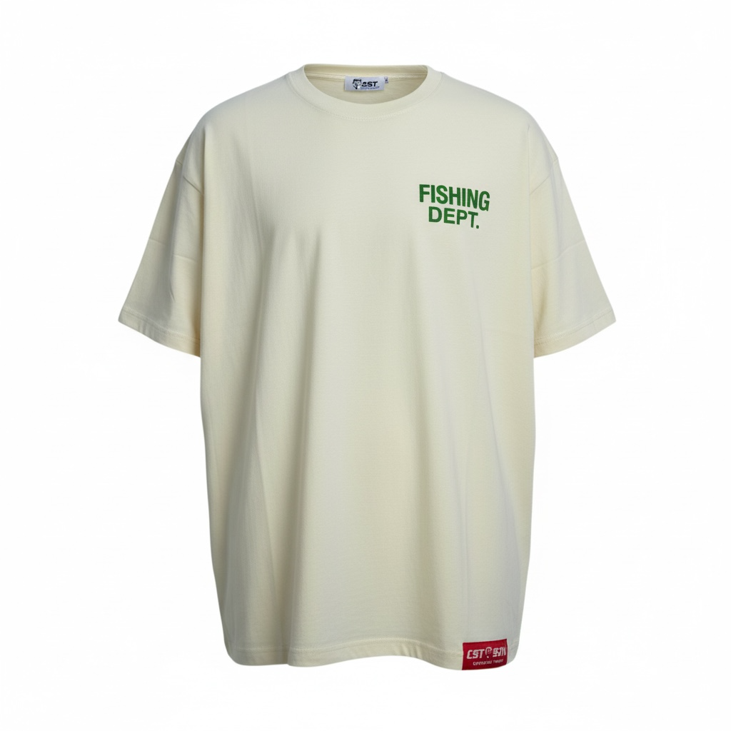 FISHING DEPT. OVERSIZED TEE PUFF PRINT  [CREAM/GREEN/RED]