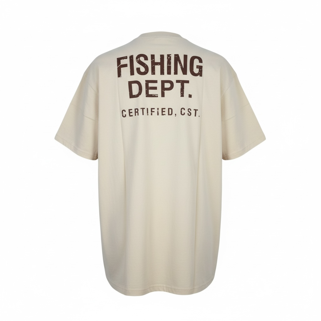 FISHING DEPT. OVERSIZED TEE (CREAM/BROWN)