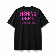 FISHING DEPT. OVERSIZED TEE (BLACK/PINK)