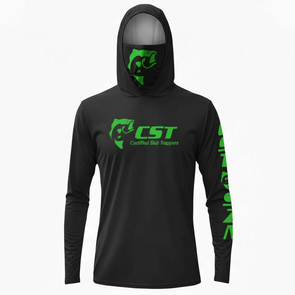 DRI-FIT GAITER FACE HOODIE [BLACK/GREEN]