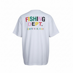 FISHING DEPT. OVERSIZED TEE [WHITE/RAINBOW]