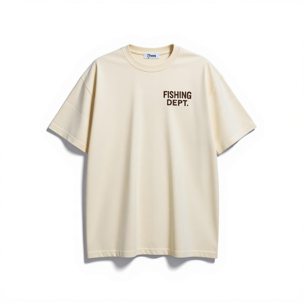 FISHING DEPT. OVERSIZED TEE (CREAM/BROWN)