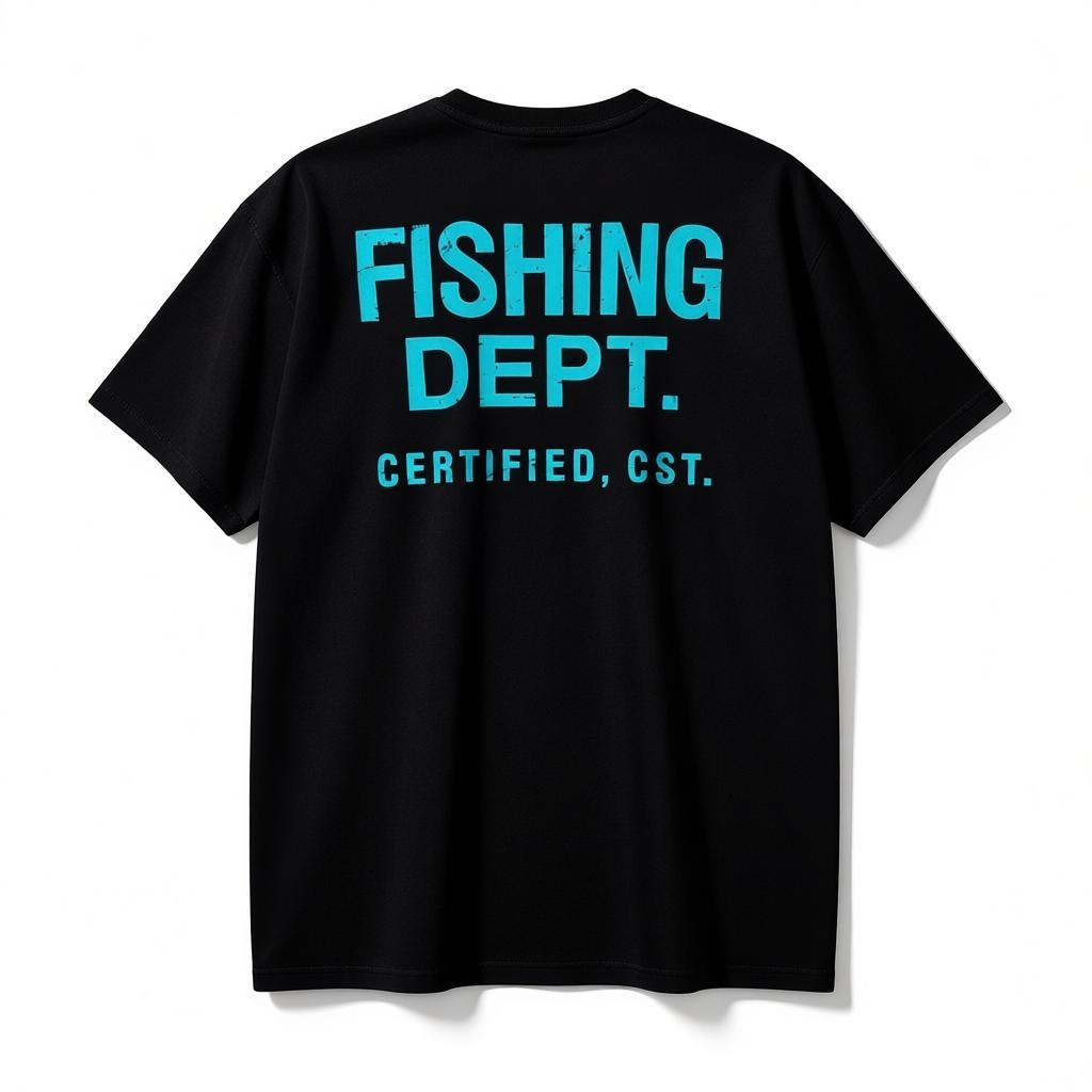FISHING DEPT. OVERSIZED TEE (BLACK/TEAL)