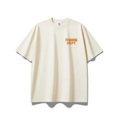 FISHING DEPT. OVERSIZED TEE PUFF PRINT
 [CREAM/ORANGE/GREEN]