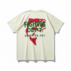 FISHING DEPT. OVERSIZED TEE PUFF PRINT  [CREAM/GREEN/RED]