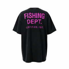 FISHING DEPT. OVERSIZED TEE (BLACK/PINK)