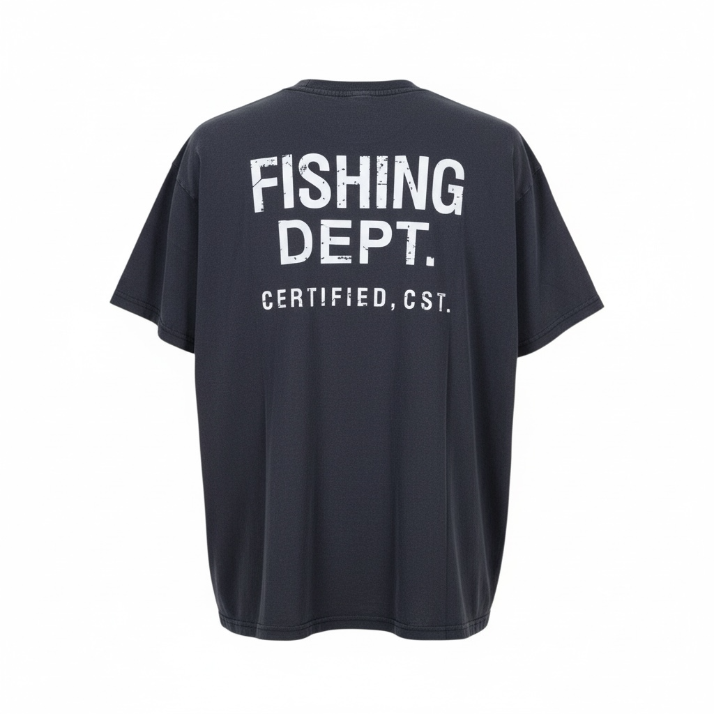 FISHING DEPT. OVERSIZED TEE [BLACK/WHITE]