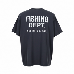 FISHING DEPT. OVERSIZED TEE [BLACK/WHITE]
